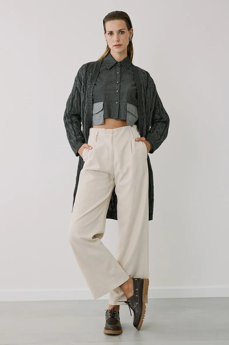 Πουκάμισο Denim Crop - Image 3