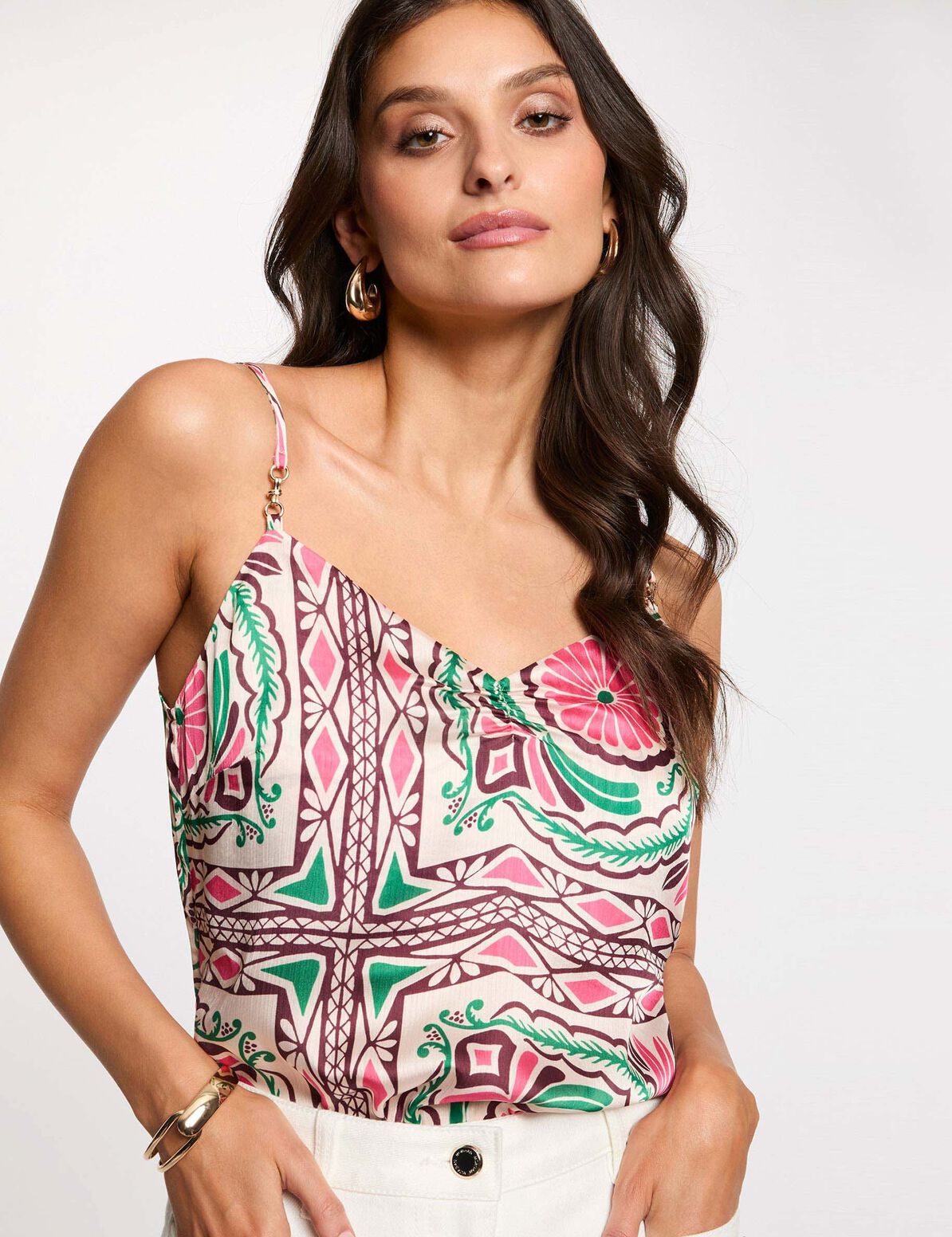 Σατέν Crop Top με Print 1 Σατέν Crop Top με Print