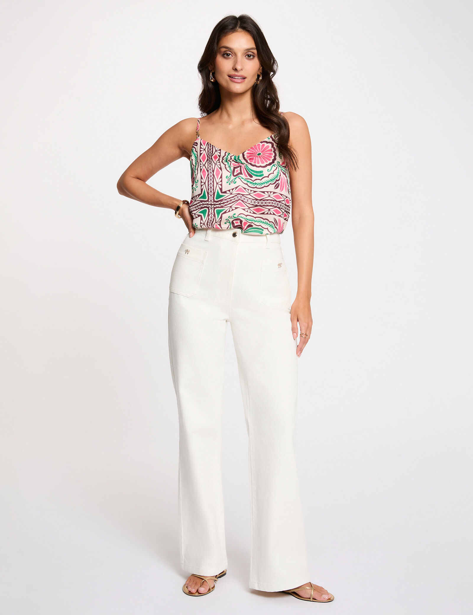 Σατέν Crop Top με Print 2 Σατέν Crop Top με Print - Image 2