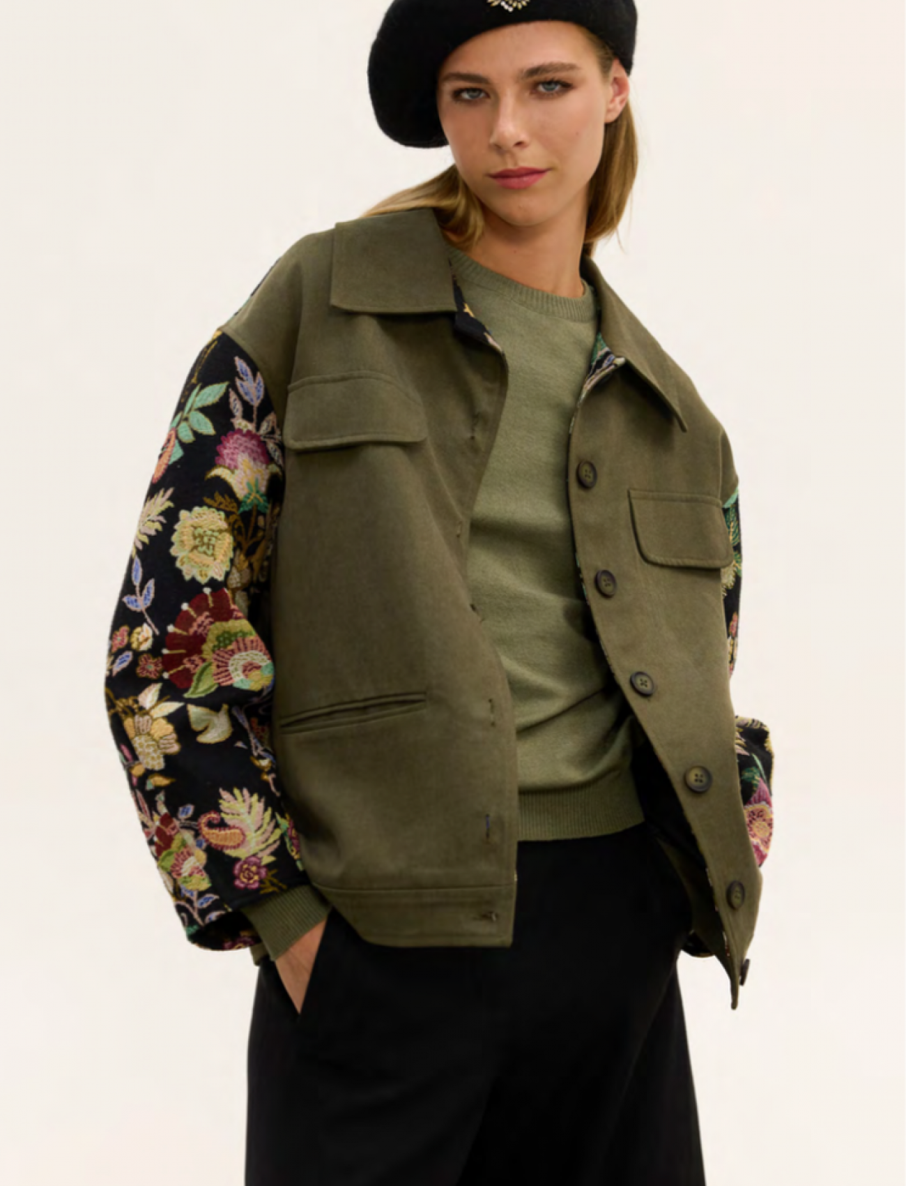 Χακί Oversized Τζάκετ