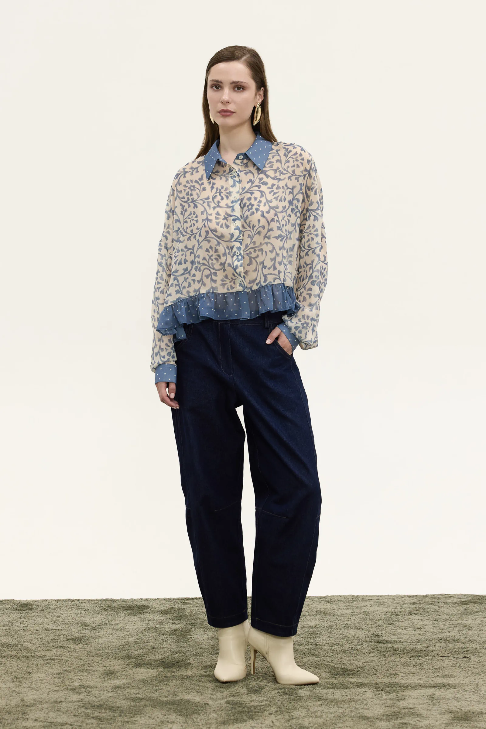 Πουκάμισο με Βολάν και Floral Print - Image 2