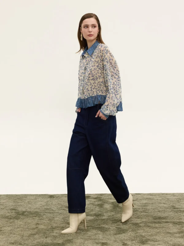 Πουκάμισο με Βολάν και Floral Print